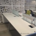 84" White Free-Standing Abstract Office Partition Wall Dividers